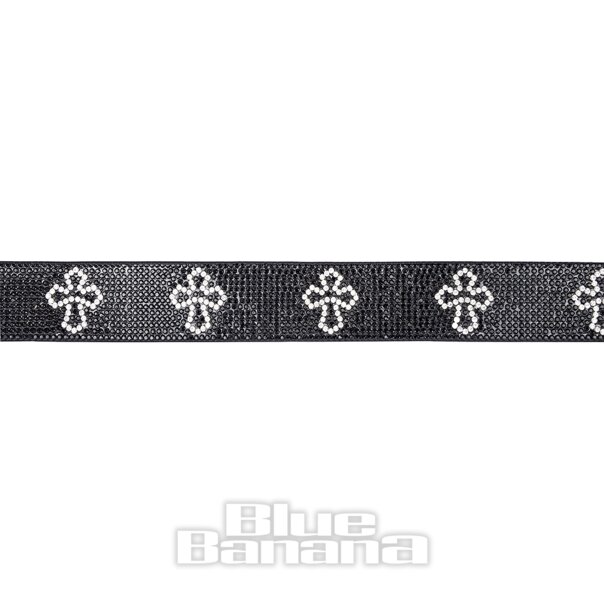Blue Banana Crystal Crosses Belt (Black) | Blue Banana