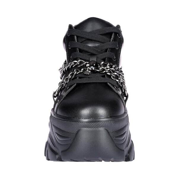 Bleeding Heart Skull Chain Trainers (Black) | Alternative Footwear