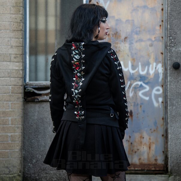 Banned Pixie Crâne Sweat À Capuche (Noir)