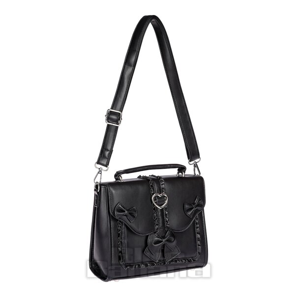 Sac à main Blue Banana Hearts & Bow (noir) | Accessoires alternatifs
