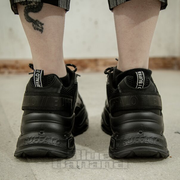 Buffalo Yuno Trainer (Black) | Alternative Platform Shoes