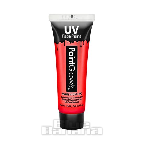 Paintglow UV Red - Pittura viso e corpo (12 ml) | Lenti a contatto colorate