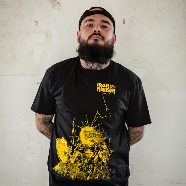 Official Iron Maiden Life After Death Lightning T-Shirt (Black) | Band Merch Blue Banana