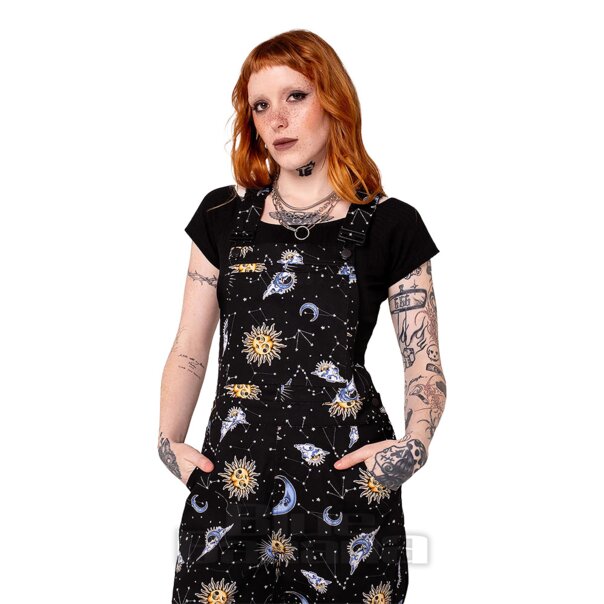 Hell Bunny Solaris Dungarees (Black) | Alternative Clothing