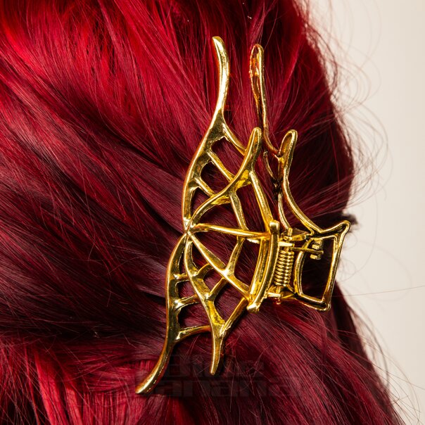 Blue Banana Spider Web Hair Clip (Antique Gold) | Alternative Fashion, Goth Clothing