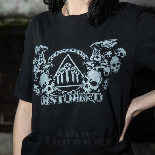 Offizielles Disturbed „Beware The Vultures“-T-Shirt (Schwarz) | Blue Banana Band-Merchandise