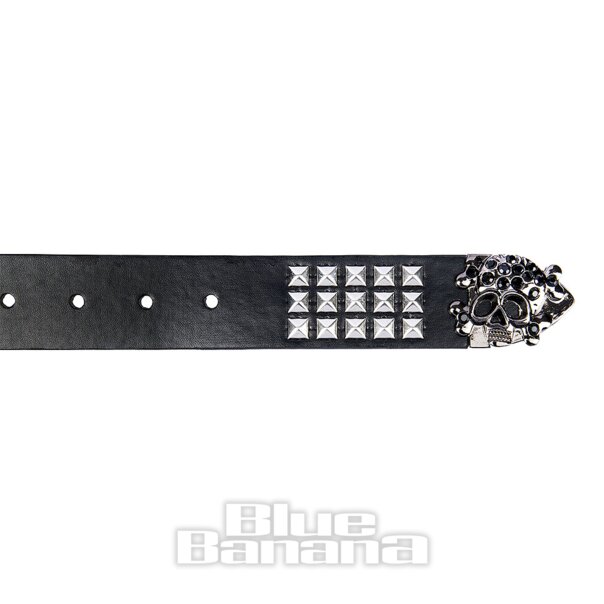 Blue Banana Skull End Studs Belt (Black) | Blue Banana