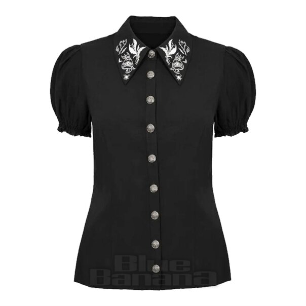 Hell Bunny Mischief Blouse (Black) | Blue Banana