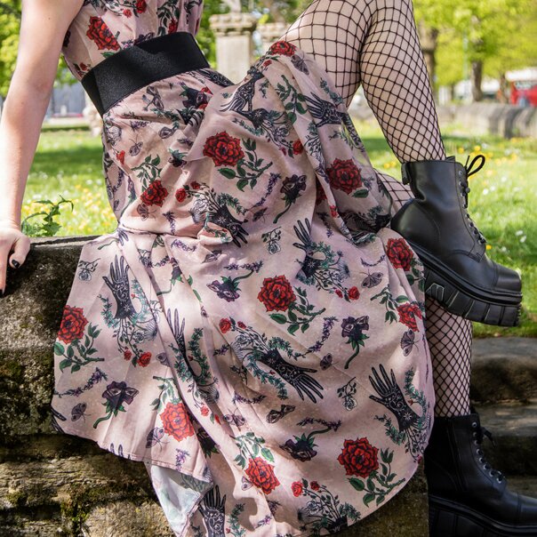 Jawbreaker Flower Spirit Maxi Dress (Multicolor) | Alternative Fashion, Goth Clothing