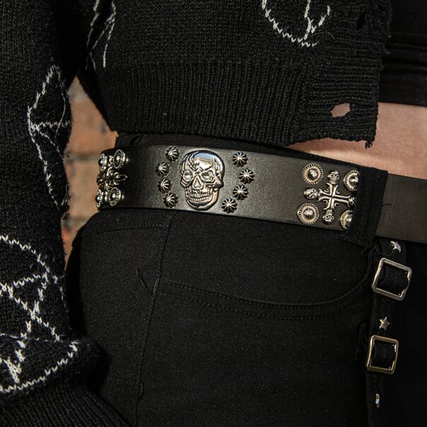 Blue Banana Large Skull & Dagger Belt
