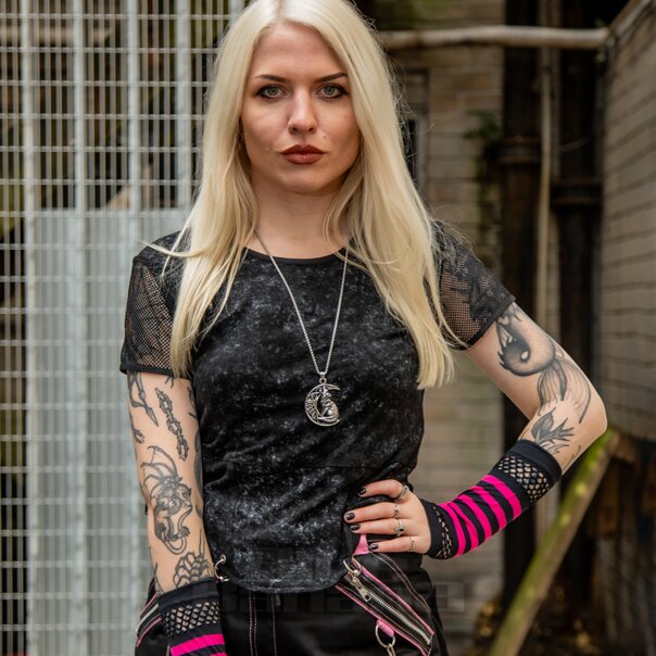 Verbotenes Grunge-Grid-Top (Schwarz) | Alternative Mode, Verbotene Bekleidung