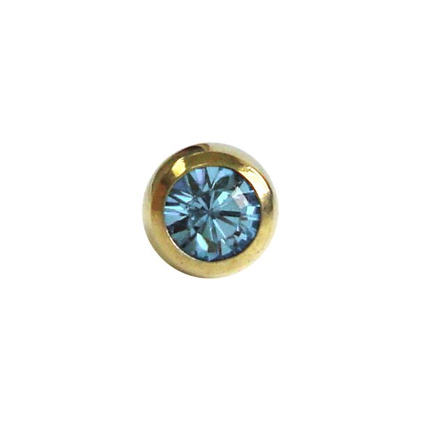 Blue Banana Externally Threaded Plasma Gold Jewelled Ball (Aqua)