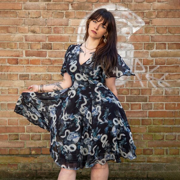 Hell Bunny Serpent Midi Dress (Multicolour) | Alternative Midi Dresses