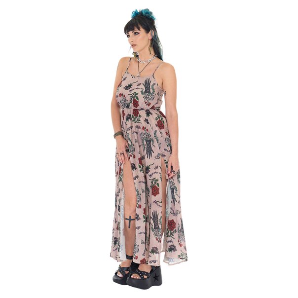 Jawbreaker Flower Spirit Maxi Dress (Multicolor) | Alternative Fashion, Goth Clothing