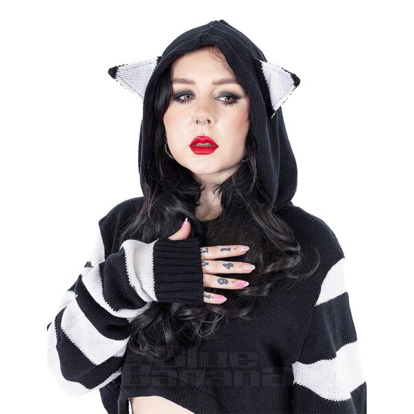 Cupcake Cult Cute Kitty Hoodie (Black/White)