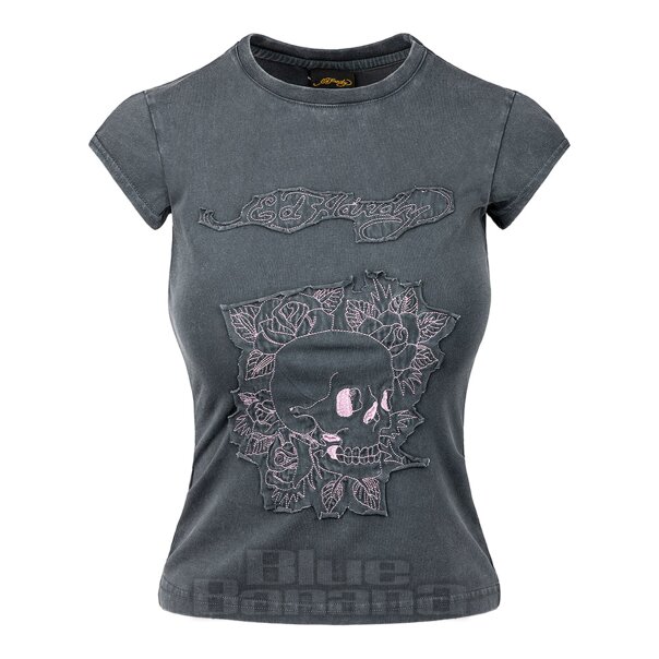 Ed Hardy Floral Skull T-Shirt (Black) | Graphic T-Shirts