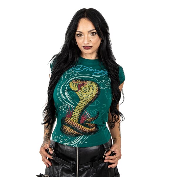 Ed Hardy Snakebite T-Shirt (Teal) | Alternative Y2K Tops