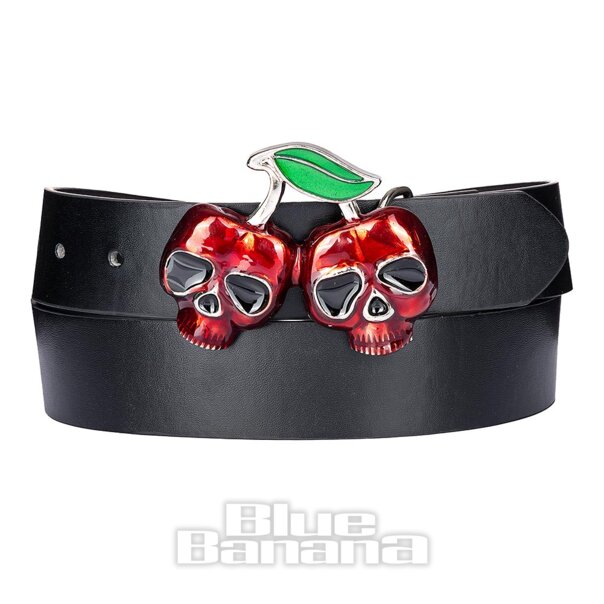 Cinturon de calaveras de cereza de Blue Banana (Negro) | Blue Banana