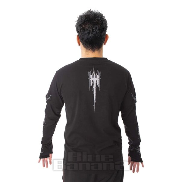 Heartless Akumu Top (Black/Grey) | Alternative Fashion, Goth Clothing