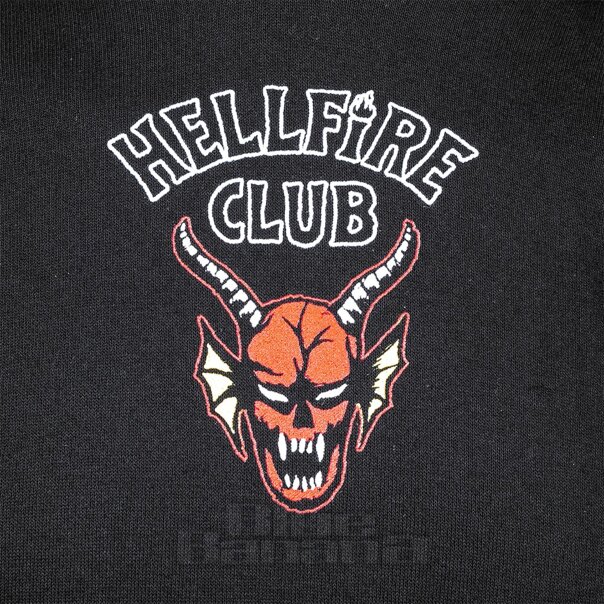 Official Stranger Things Llamas Del Club Del Fuego Infernal Sudadera (Negro)