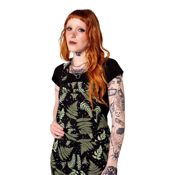 Hell Bunny Gaia Dungarees (Black) | Gothic Summer Clothing