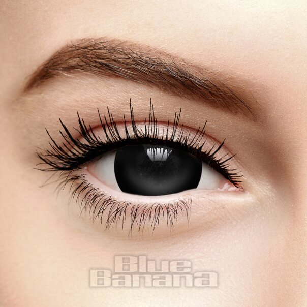 Mini Sclera Halloween 1 Tag Schwarze Farbige Kontaktlinsen, Coloured Contacts UK
