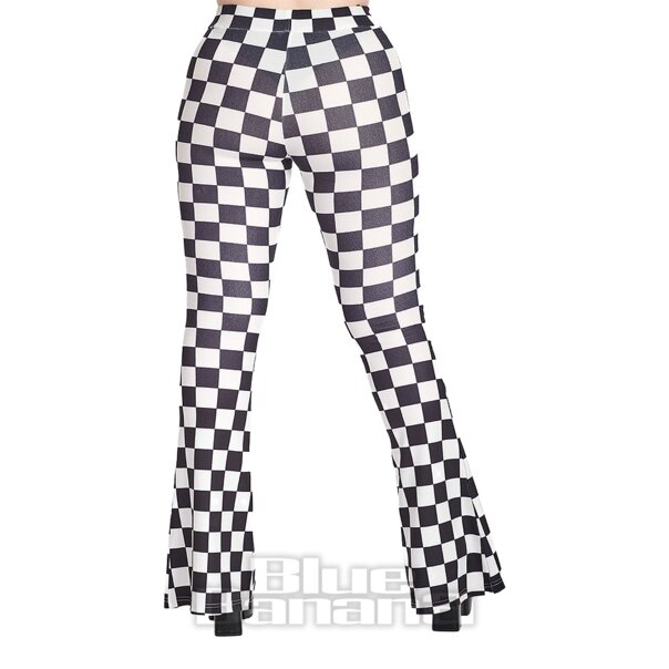 Banned Black & White Check Flare Leggings | Alternative Clothing