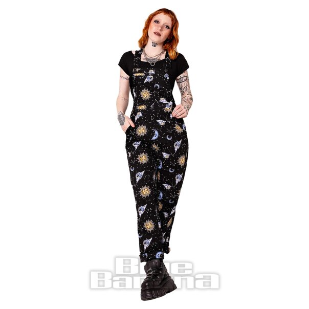 Hell Bunny Solaris Dungarees (Black) | Alternative Clothing