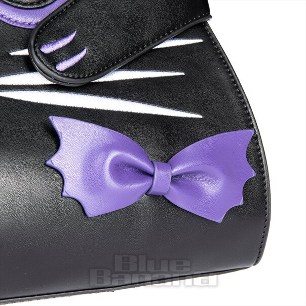 Banned Mystic Cat Alternative Handbag (Black/Purple) | Alternative Accessories