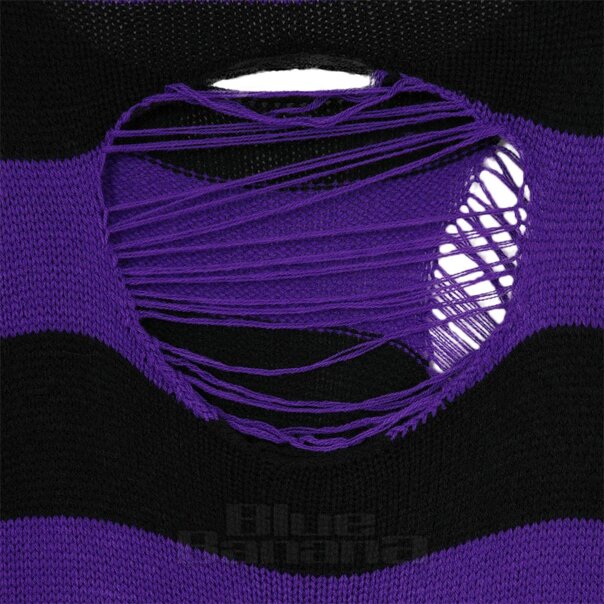 Banned Indira Pullover (Schwarz/Lila) | Blue Banana