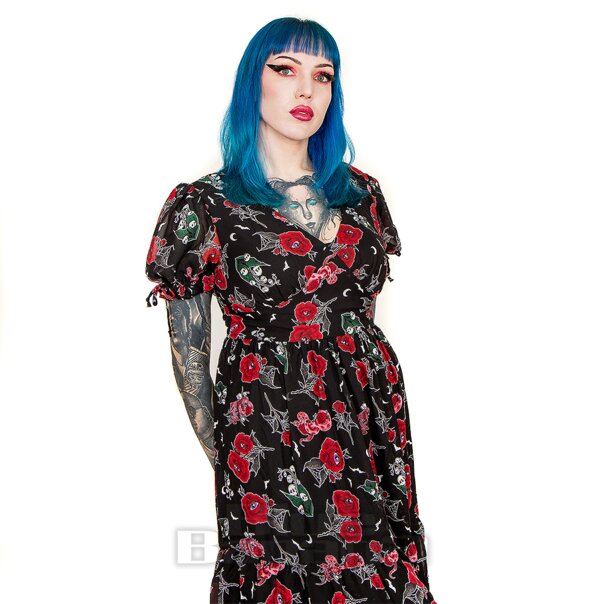 Hell Bunny Blooming Elle Dress (Black) | Blue Banana