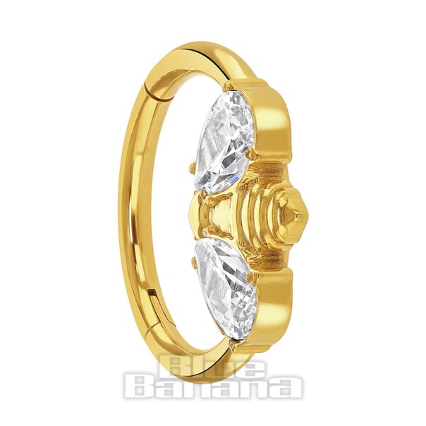 Blue Banana Plasma Gold 1,2mm Biene Septum Clicker Zirkonia | Piercing Ring