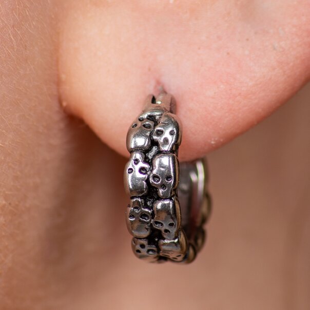 Clicker d'oreille Blue Banana en acier chirurgical à têtes multiples (argent) | Bijoux de piercing