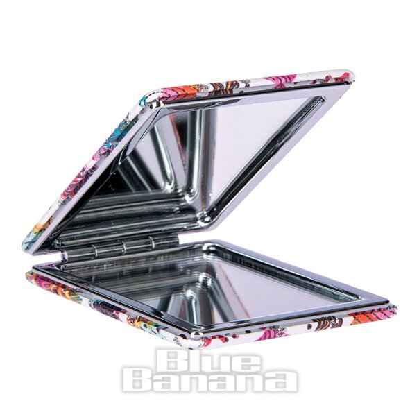 Espejo de maquillaje compacto plegable (corazones divertidos) | Lentes de contacto de colores