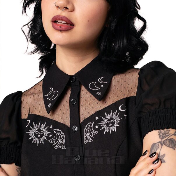 Blusa Danica de Hell Bunny (negra) | Blue Banana