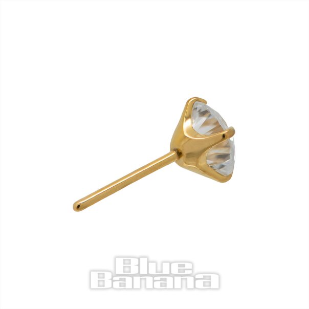 Blue Banana Plasma Gold Lab Diamond 4mm Threadless Top (Gold) | Blue Banana Piercing
