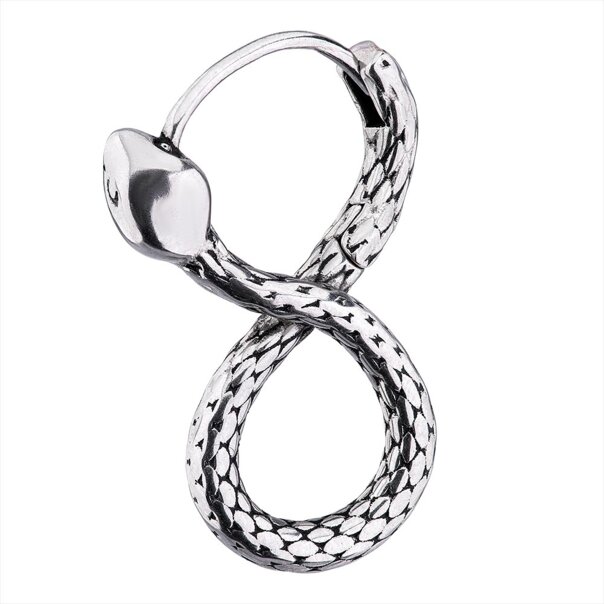 Anneau d'oreille serpent 8 en acier chirurgical Blue Banana (argenté) | Bijou de piercing