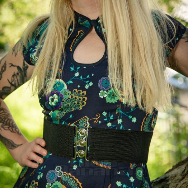Banned Women's Proud Peacock Blue Dress, Alternative Fashion
