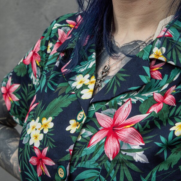Banned Tropical Kate (Navy) | Alternative Dresses Blue Banana