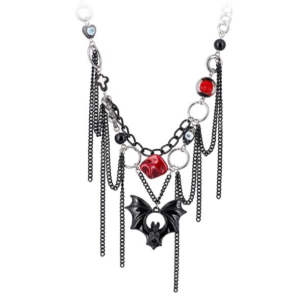 Blue Banana Black Bat Necklace (Silver) | Alternative Accessories