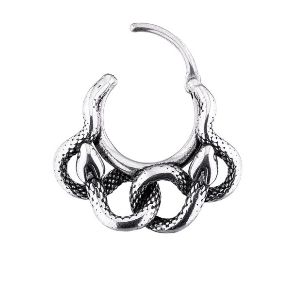 Ohrklicker mit Schlangenmotiv aus Chirurgenstahl von Blue Banana (Silber) | Piercingschmuck