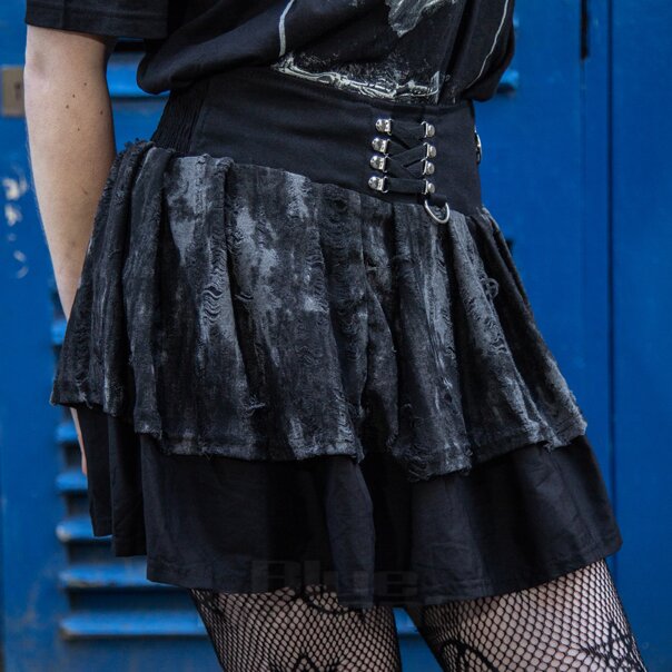 Heartless Nicandra Mini-Gonna (Nero/Grigio) | Blue Banana