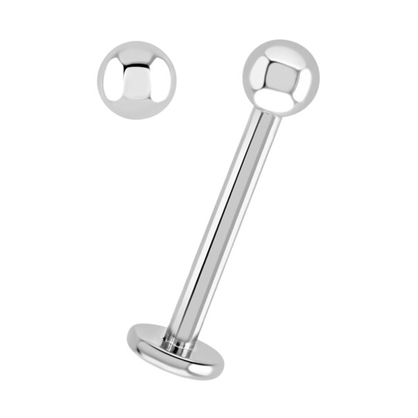 Labret de titanio pulido Blue Banana (Plata) | Joyería para piercings de labret