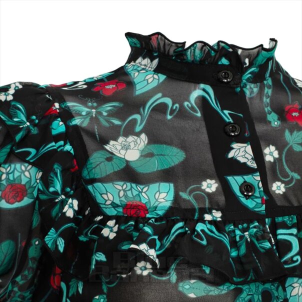 Hell Bunny Medea Blouse (Black) | Blue Banana