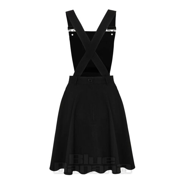 Hell Bunny Cupid Latzkleid (Schwarz) | Alternative Latzkleider