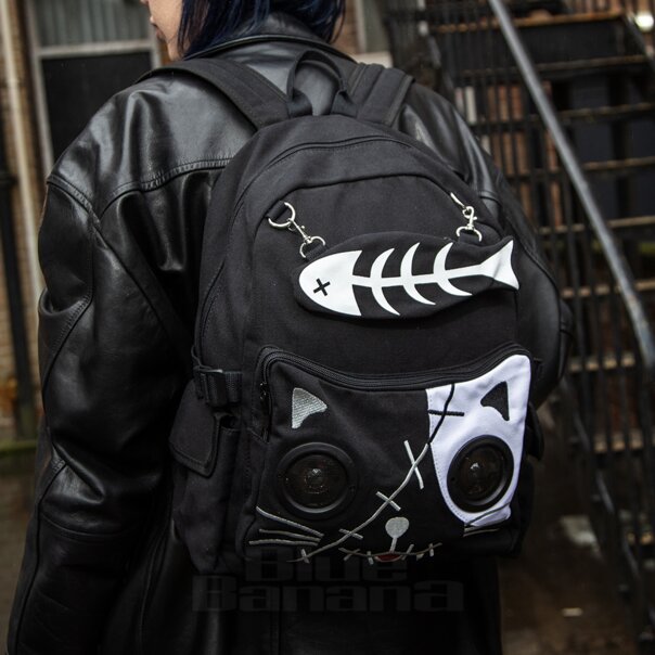 Banned Black Ipod Cat Bone backpack – Banned bags – womens backpacks UK