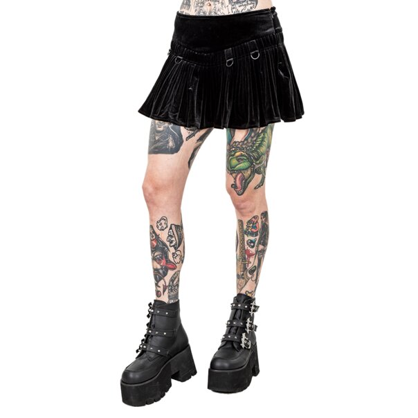 Banned Nightfall Velvet Skirt (Black) | Alternative Mini Skirts