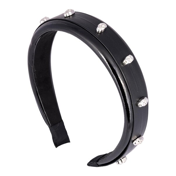 Fascia per capelli Blue Banana con piccoli teschi (nera) | Accessori alternativi