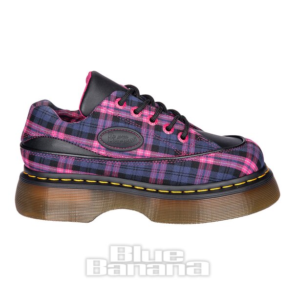 Dr Martens Buzz 5 Eye Tartan Woven Shoes (Purple) | Blue Banana
