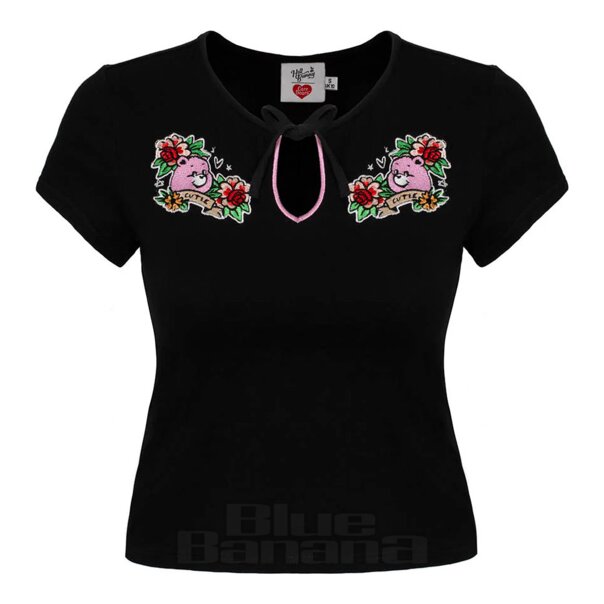 Hell Bunny X Care Bear Cheer Bear Top (Black) | Kawaii Fashion